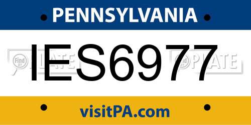 IES6977 Pennsylvania License Plate