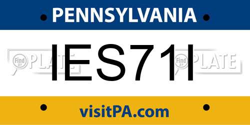 IES71I Pennsylvania License Plate