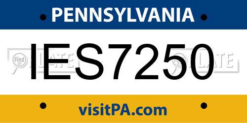 IES7250 Pennsylvania License Plate