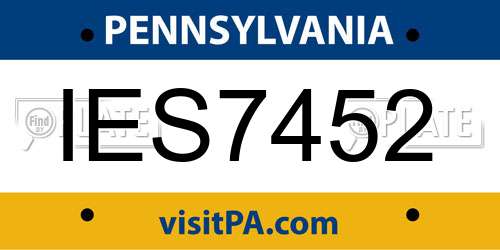 IES7452 Pennsylvania License Plate