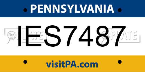IES7487 Pennsylvania License Plate