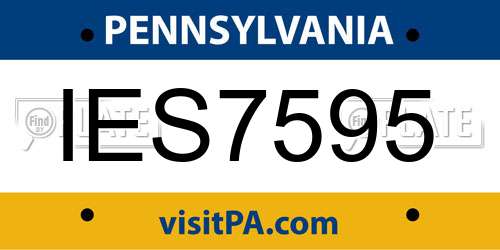 IES7595 Pennsylvania License Plate