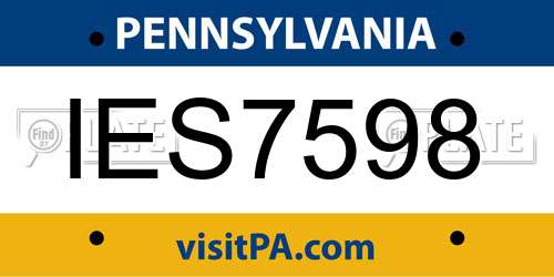 IES7598 Pennsylvania License Plate