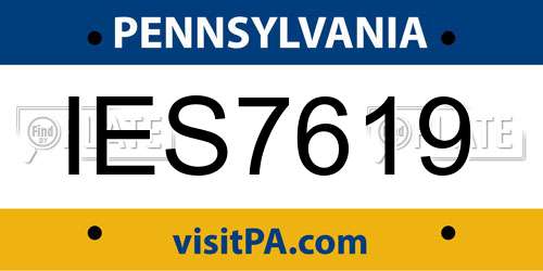 IES7619 Pennsylvania License Plate