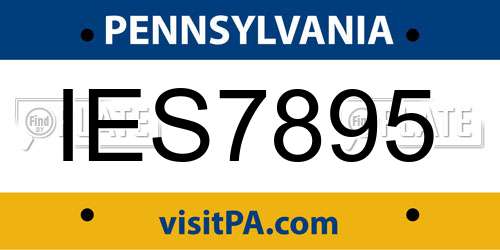 IES7895 Pennsylvania License Plate