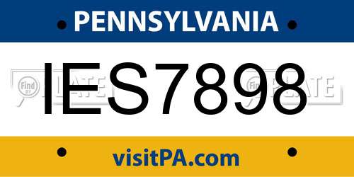 IES7898 Pennsylvania License Plate