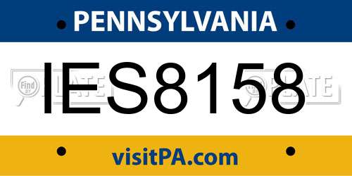 IES8158 Pennsylvania License Plate