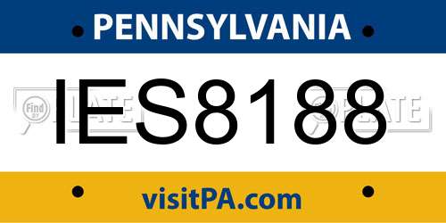 IES8188 Pennsylvania License Plate
