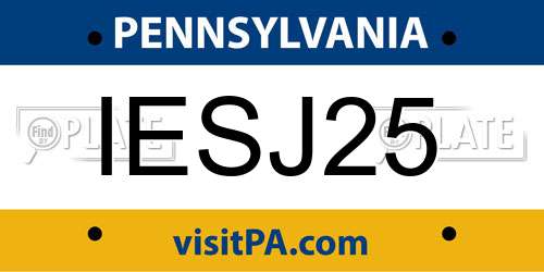IESJ25 Pennsylvania License Plate