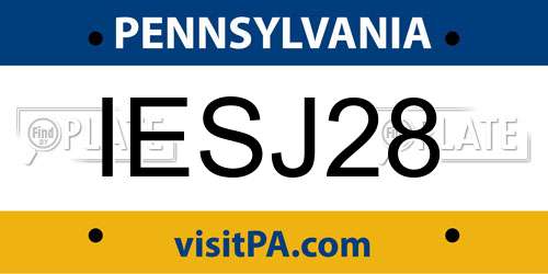 IESJ28 Pennsylvania License Plate