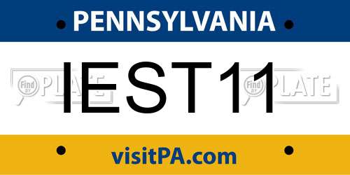 IEST11 Pennsylvania License Plate
