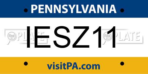 IESZ11 Pennsylvania License Plate