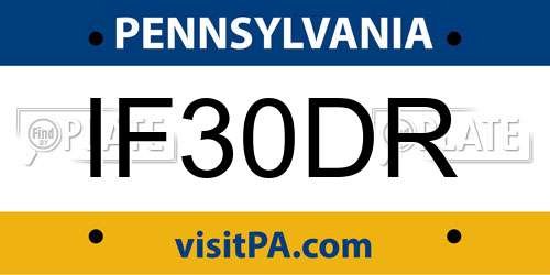 IF30DR Pennsylvania License Plate