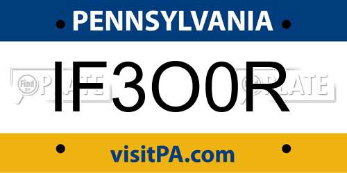 IF3O0R Pennsylvania License Plate