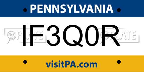IF3Q0R Pennsylvania License Plate