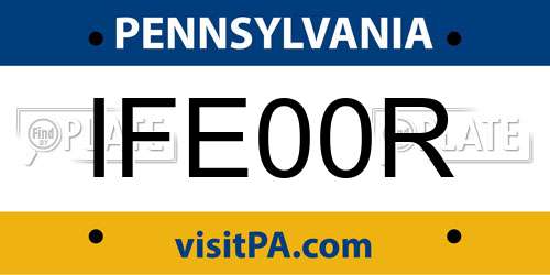 IFE00R Pennsylvania License Plate