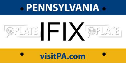 IFIX Pennsylvania License Plate