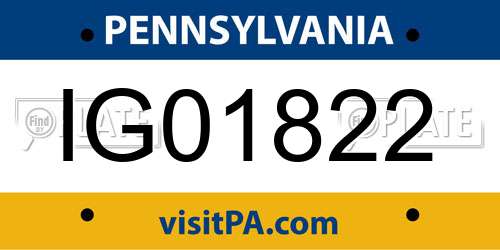 IG01822 Pennsylvania License Plate