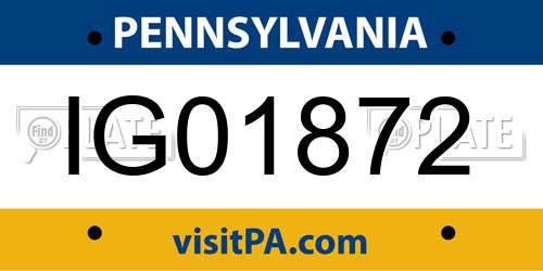 IG01872 Pennsylvania License Plate