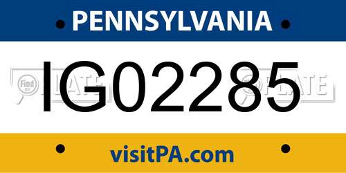 IG02285 Pennsylvania License Plate