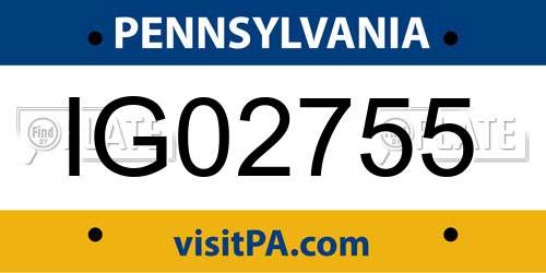 IG02755 Pennsylvania License Plate