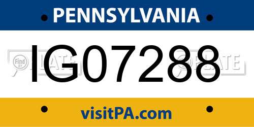 IG07288 Pennsylvania License Plate