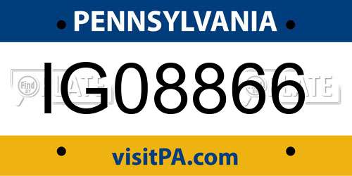 IG08866 Pennsylvania License Plate