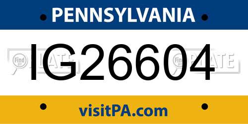 IG26604 Pennsylvania License Plate