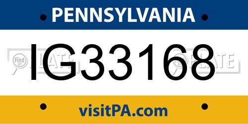 IG33168 Pennsylvania License Plate