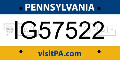 IG57522 Pennsylvania License Plate