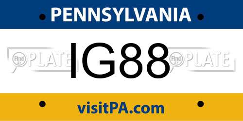 IG88 Pennsylvania License Plate