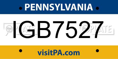IGB7527 Pennsylvania License Plate