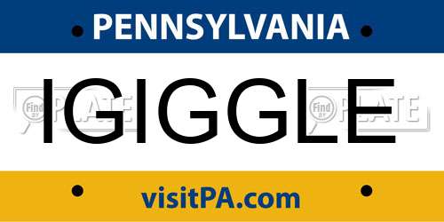 IGIGGLE Pennsylvania License Plate
