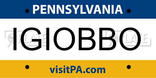 IGIOBBO Pennsylvania License Plate