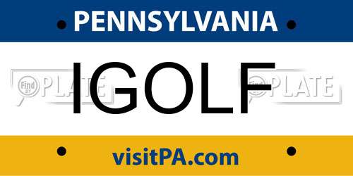 IGOLF Pennsylvania License Plate