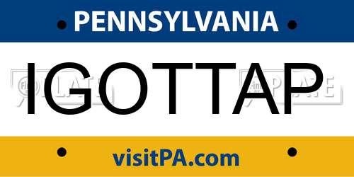 IGOTTAP Pennsylvania License Plate