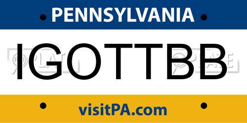 IGOTTBB Pennsylvania License Plate