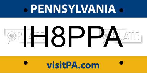 IH8PPA Pennsylvania License Plate