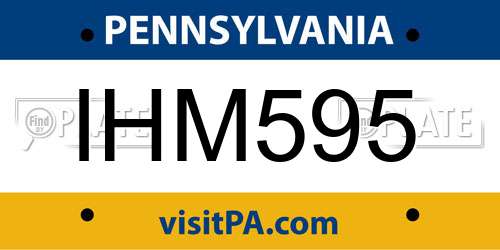 IHM595 Pennsylvania License Plate
