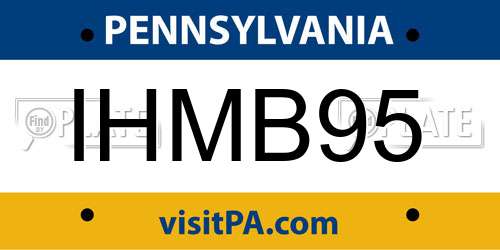 IHMB95 Pennsylvania License Plate