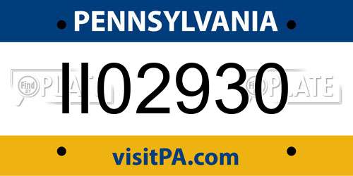 II02930 Pennsylvania License Plate