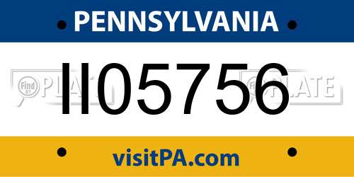 II05756 Pennsylvania License Plate
