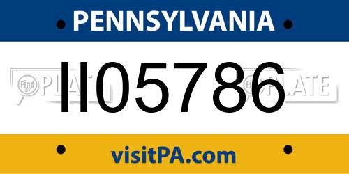 II05786 Pennsylvania License Plate