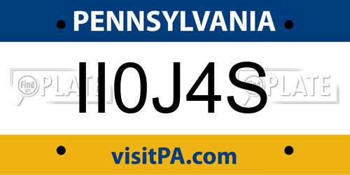 II0J4S Pennsylvania License Plate