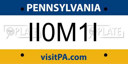 II0M1I Pennsylvania License Plate