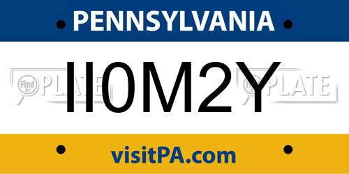 II0M2Y Pennsylvania License Plate