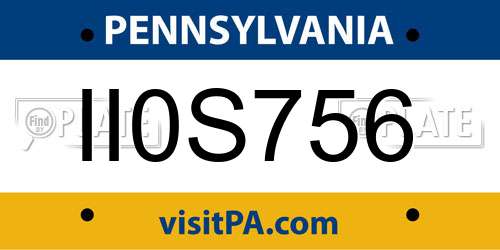 II0S756 Pennsylvania License Plate