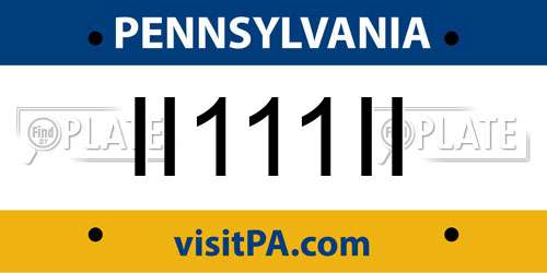 II111II Pennsylvania License Plate