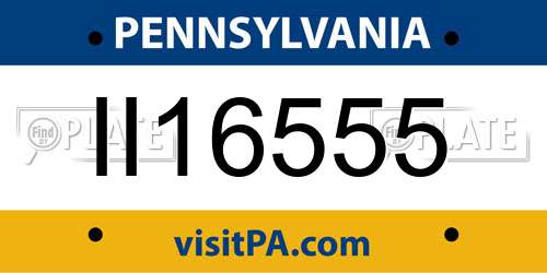II16555 Pennsylvania License Plate