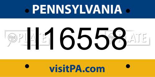 II16558 Pennsylvania License Plate